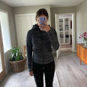 Lululemon Black Floral Scuba Zip Hoodie size 4